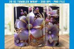 3D Fantasy Flower Tumbler Wrap, 3D Flowers Tumbler Wrap Product Image 2