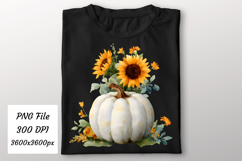 Watercolor Fall Pumpkin Sunflower Png | Fall Png Product Image 2