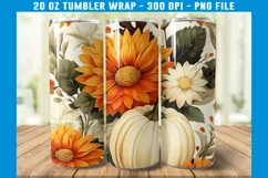 Fall Tumbler Wrap | Autumn Tumbler Wrap | Pumpkin Tumbler Product Image 2