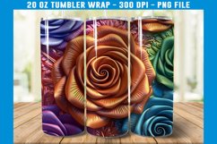3D Colorful Roses Tumbler Wrap | 3D rose Tumbler | 3D Roses Product Image 2