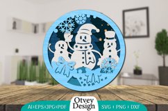 Snowman 3D Round Layered Lasercut BUNDLE Product Image 3