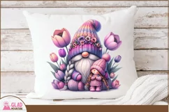 Mother's Day Gnome sublimation png, floral tulip gnome png Product Image 2