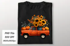 Watercolor Fall Pumpkin Truck Png | Fall Png Product Image 2