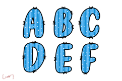 Winter Stripes Alphabet Clipart | Winter letters Png Product Image 2