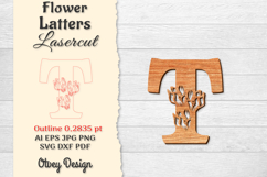 Flower Letters Alphabet Laser Cut File Product Image 1