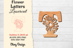 Flower Letters Alphabet Laser Cut File Product Image 1