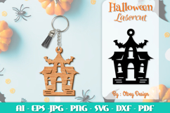 Halloween Keychain Lasercut | Halloween Jewelry Template Product Image 1