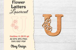 Flower Letters Alphabet Laser Cut File Product Image 1