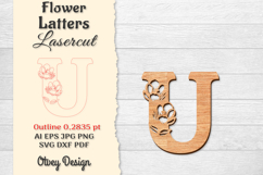 Flower Letters Alphabet Laser Cut File Product Image 1