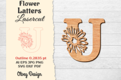 Flower Letters Alphabet Laser Cut File BUNDLES Product Image 21