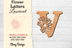 Flower Letters Alphabet Laser Cut File BUNDLES Product Image 22