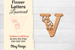 Flower Letters Alphabet Laser Cut File BUNDLES Product Image 23