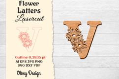 Flower Letters Alphabet Laser Cut File BUNDLES Product Image 21