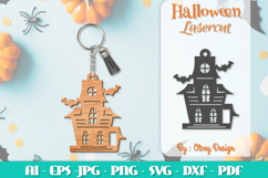 Halloween Keychain Lasercut | Halloween Jewelry Template Product Image 2