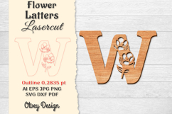 Flower Letters Alphabet Laser Cut File BUNDLES Product Image 24