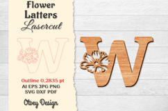 Flower Letters Alphabet Laser Cut File Product Image 1