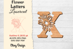 Flower Letters Alphabet Laser Cut File BUNDLES Product Image 24