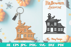 Halloween Keychain Lasercut | Halloween Jewelry Template Product Image 1