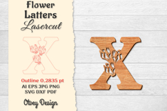 Flower Letters Alphabet Laser Cut File Product Image 1