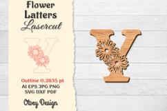 Flower Letters Alphabet Laser Cut File BUNDLES Product Image 23