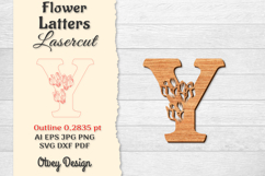Flower Letters Alphabet Laser Cut File Product Image 1