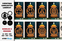 Christmas Candlestick Lasercut BUNDLES Product Image 1