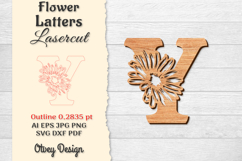 Flower Letters Alphabet Laser Cut File BUNDLES Product Image 25