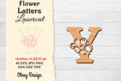 Flower Letters Alphabet Laser Cut File BUNDLES Product Image 25