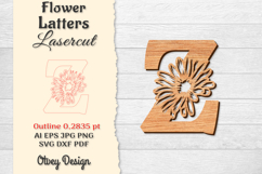 Flower Letters Alphabet Laser Cut File BUNDLES Product Image 26