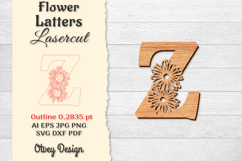 Flower Letters Alphabet Laser Cut File BUNDLES Product Image 24