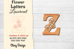 Flower Letters Alphabet Laser Cut File BUNDLES Product Image 27