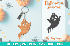 Halloween Keychain Lasercut | Halloween Jewelry Template Product Image 1