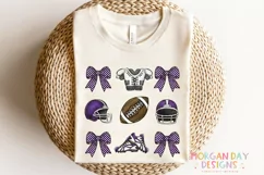 Coquette Football Preppy Bow PNG Sublimation Design Product Image 2