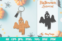 Halloween Keychain Lasercut | Halloween Jewelry Template Product Image 1
