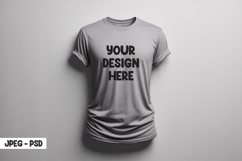 Crumpled Grey T-Shirt PSD Mockup Product Image 1