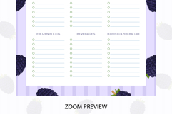 Blackberry Grocery List Template | Grocery List | Planner Product Image 3