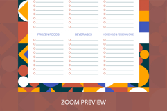 Bauhaus Pattern Grocery List Template | Grocery List Product Image 3