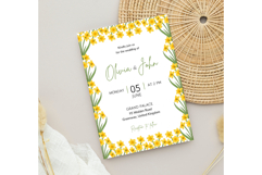 Daffodil Flower Wedding Invitation | Wedding Invitation Product Image 3
