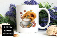 Watercolor Fall Coffee Latte Png | Fall Latte Png Product Image 3