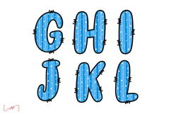 Winter Stripes Alphabet Clipart | Winter letters Png Product Image 3