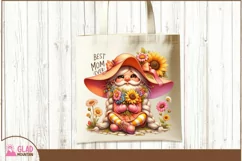 Best Mom Ever Gnome png, Mother's Day spring floral gnome Product Image 2