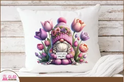 Mother's Day Gnome png, Love You Mum Gnome, Spring Gnome png Product Image 4