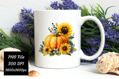 Watercolor Fall Pumpkin Sunflower Png | Fall Png Product Image 3