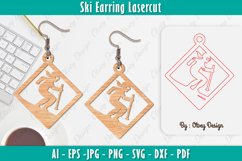 Ski Scene Earrings Lasercut Product Image 1