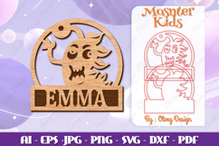 Cute Monster Name Sign Lasercut BUNDLES Product Image 4
