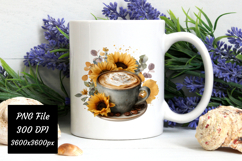 Watercolor Fall Coffee Latte Png | Fall Latte Png Product Image 3