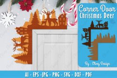 Christmas Deer Door Corner Lasercut Product Image 1