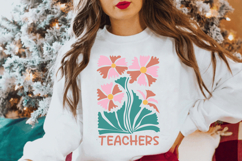 Teacher SVG | Boho Floral Teacher SVG Design Product Image 3