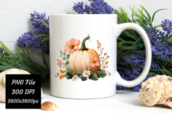 Watercolor Boho Fall Pumpkin Png | Fall Png Product Image 3