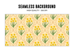 Daffodil Flower Digital Paper Pattern | Seamless Pattern Product Image 3